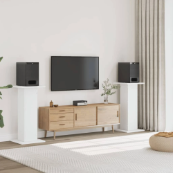 vidaXL skaļruņu statīvi, 2 gab., balti, 30x30x95 cm, inženierijas koks