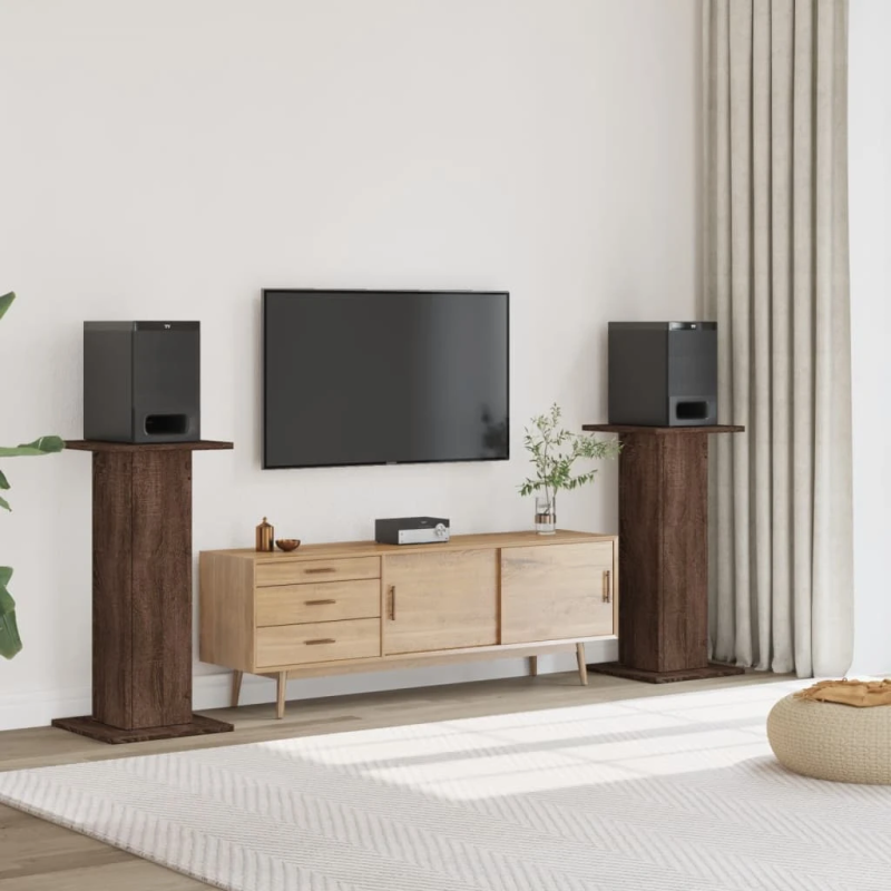 vidaXL skaļruņu statīvi, 2 gab., brūna ozola, 30x30x95 cm, koks