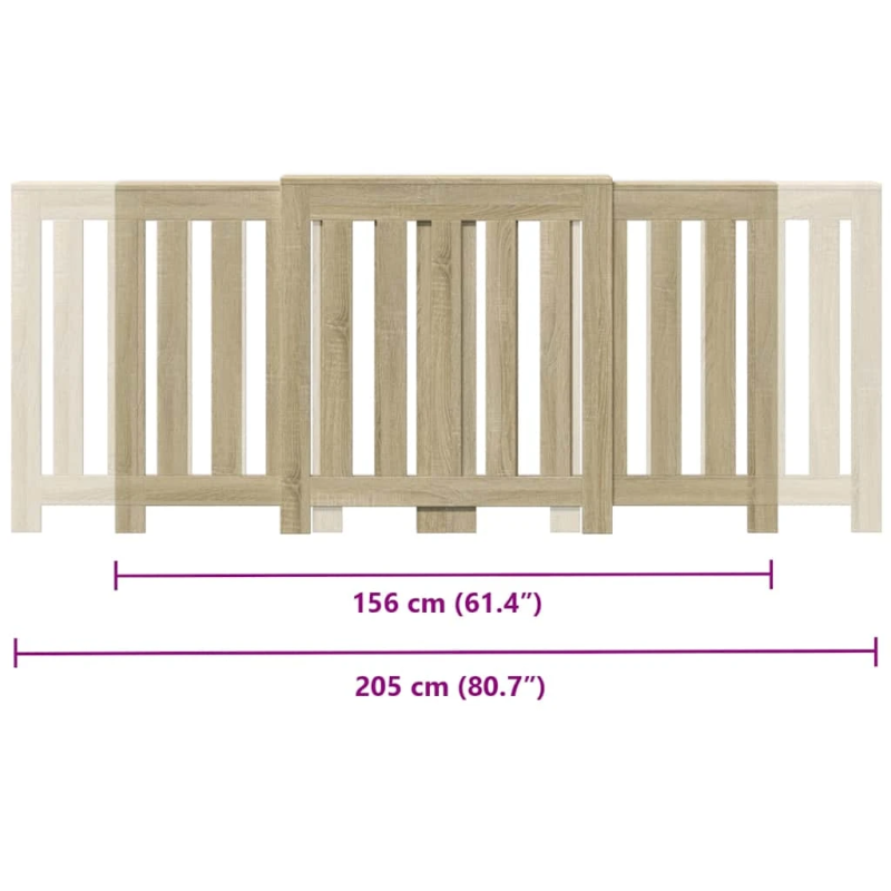 vidaXL radiatora pārsegs, ozola, 205x21,5x83,5 cm, inženierijas koks