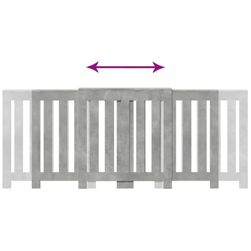 vidaXL radiatora pārsegs, pelēks, 205x21,5x83,5 cm, inženierijas koks