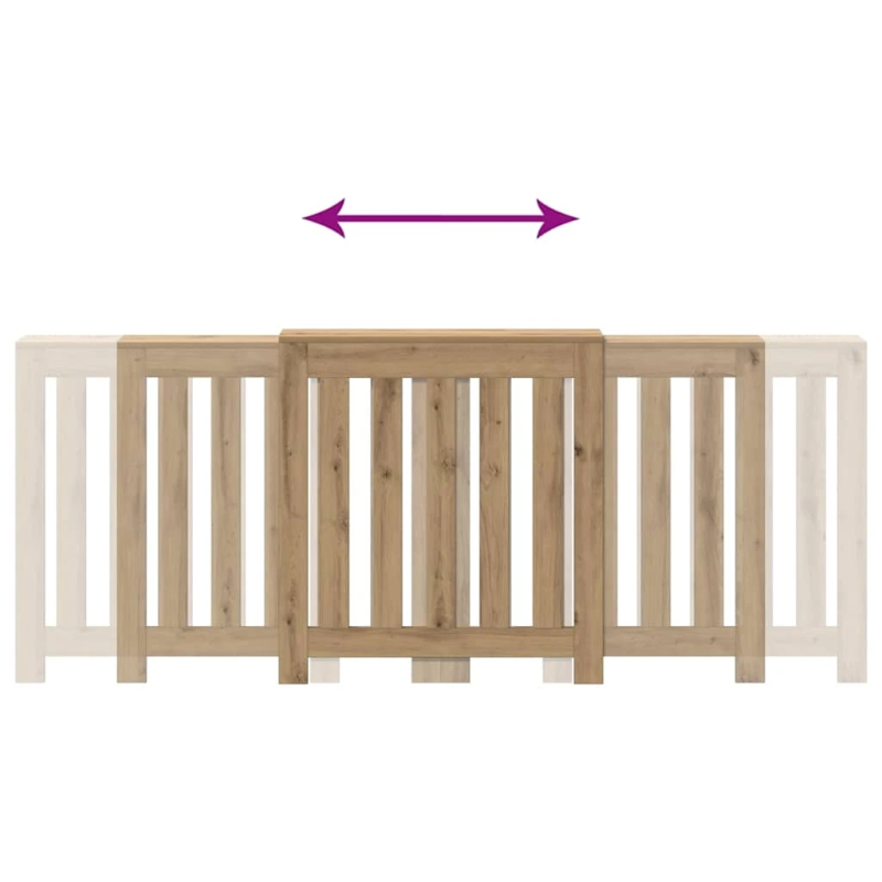 vidaXL radiatora pārsegs, koka krāsa, 205x21,5x83,5 cm, koks