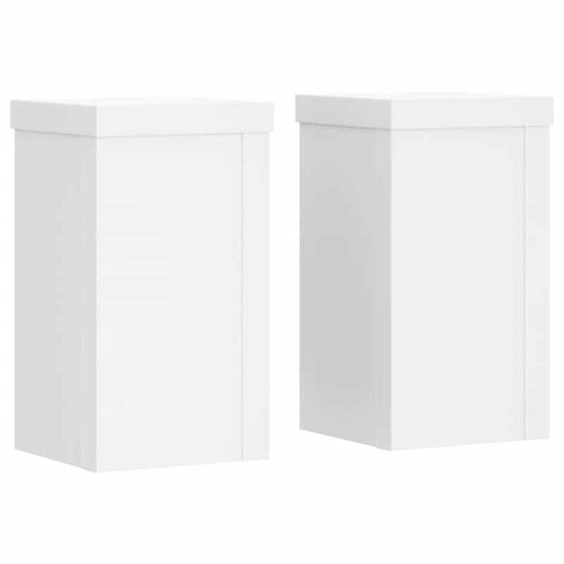 vidaXL augu statīvi, 2 gab., balti, 10x10x18 cm, inženierijas koks