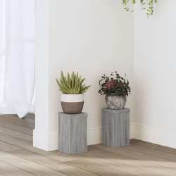 vidaXL augu statīvi, 2 gab., pelēka ozola, 10x10x18 cm, koks