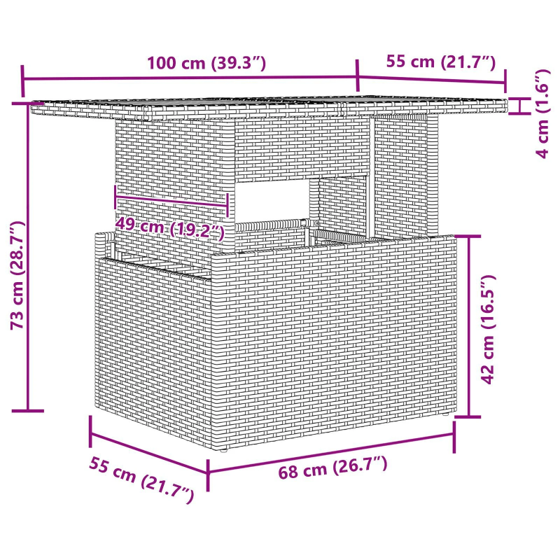 vidaXL Dārza dīvānu komplekts 8 pcs Pelēka Poliūtu rotangpalma