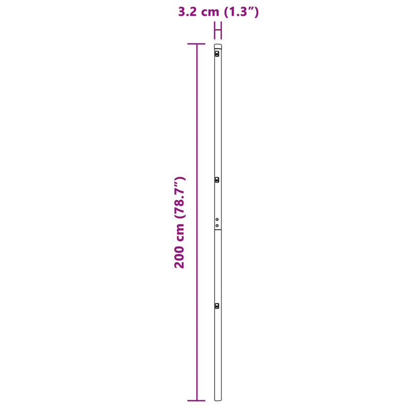 vidaXL Žoga āķis 26 pcs Zaļa 3,2 x 3,2 x 200 cm