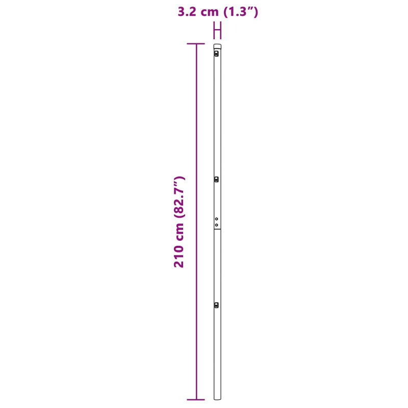 vidaXL Žoga āķis 26 pcs Zaļa 3,2 x 3,2 x 210 cm