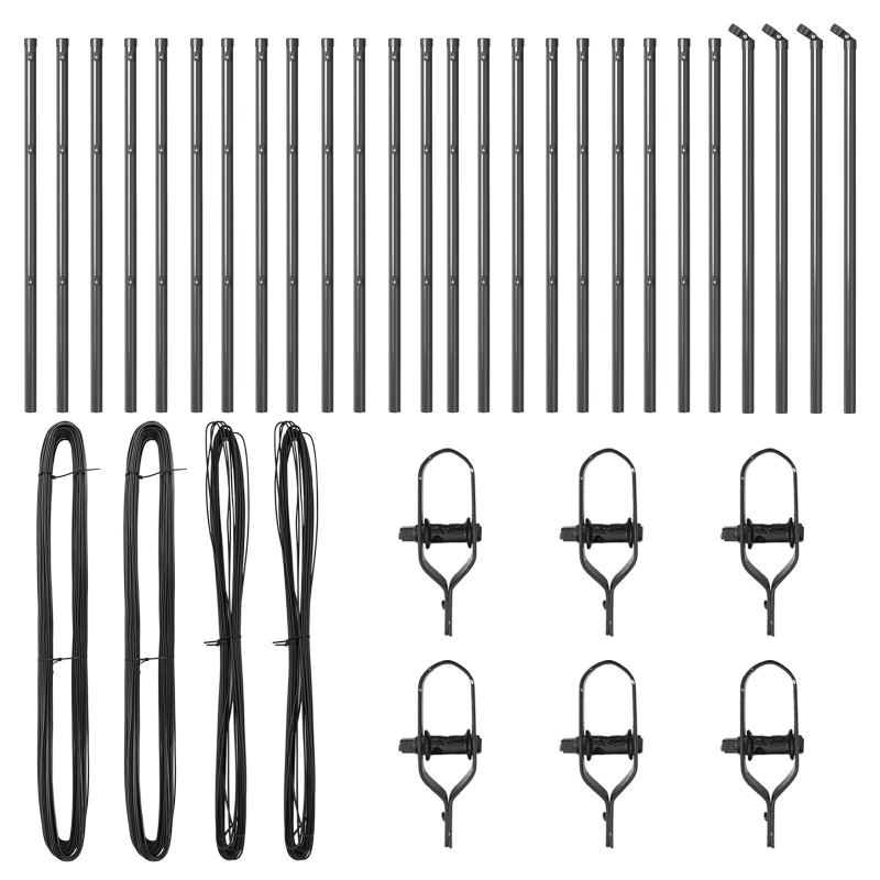 vidaXL Žoga āķis 26 pcs Pelēka 3,2 x 3,2 x 100 cm