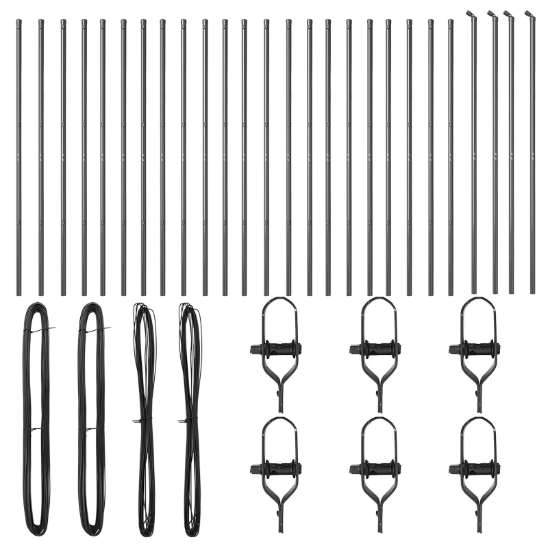 vidaXL Žoga āķis 26 pcs Pelēka 3,2 x 3,2 x 200 cm