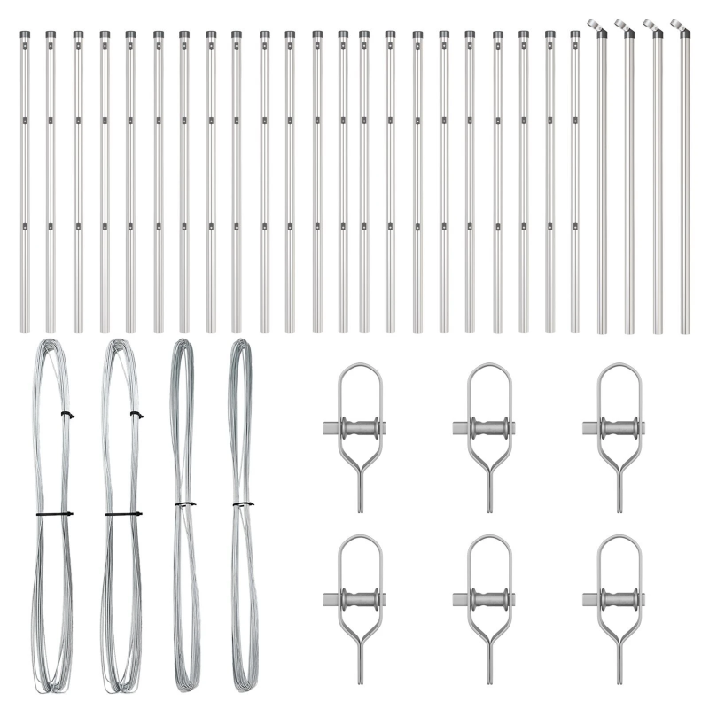 vidaXL Žoga āķis 26 pcs Pelēka 3,2 x 3,2 x 100 cm