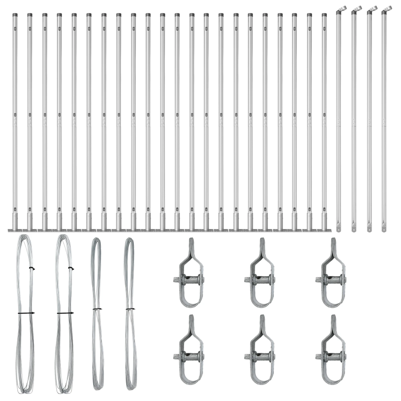 vidaXL Žoga āķis 26 pcs Pelēka 3,2 x 3,2 x 68,5 cm