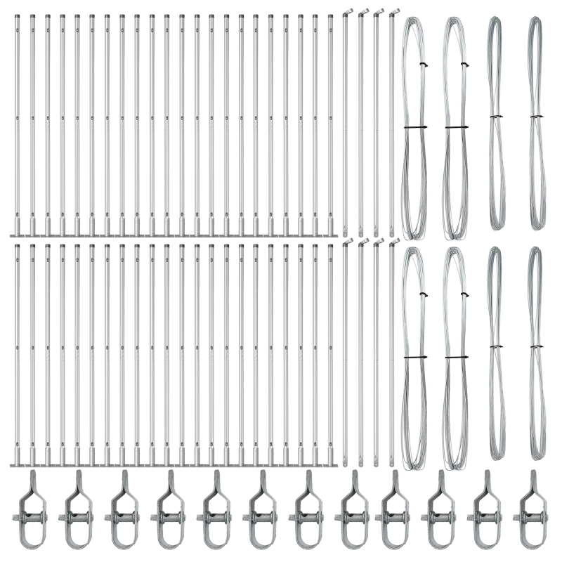 vidaXL Žoga āķis 52 pcs Pelēka 3,2 x 3,2 x 78,5 cm