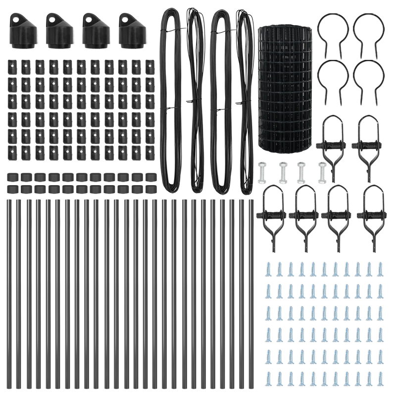 vidaXL Žogs ar stabu Pelēka 0,6 x 50 m Tērauds un PVC