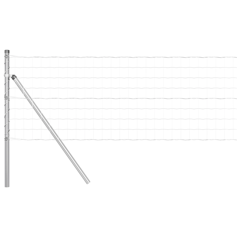 vidaXL Žogs ar stabu Sudraba 0,4 x 10 m Tērauds un PVC