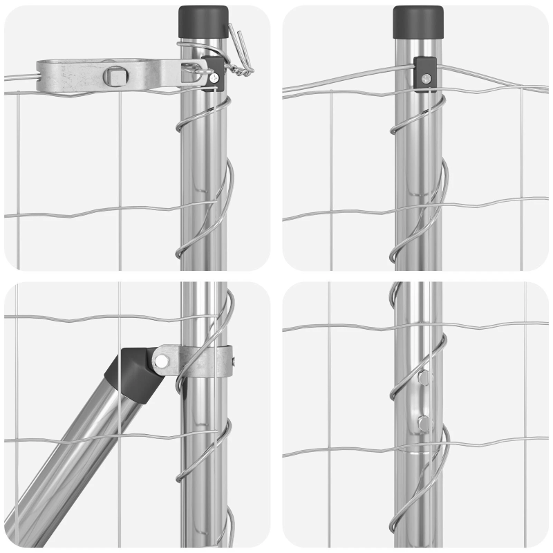 vidaXL Žogs ar stabu Sudraba 1,2 x 10 m Tērauds un PVC