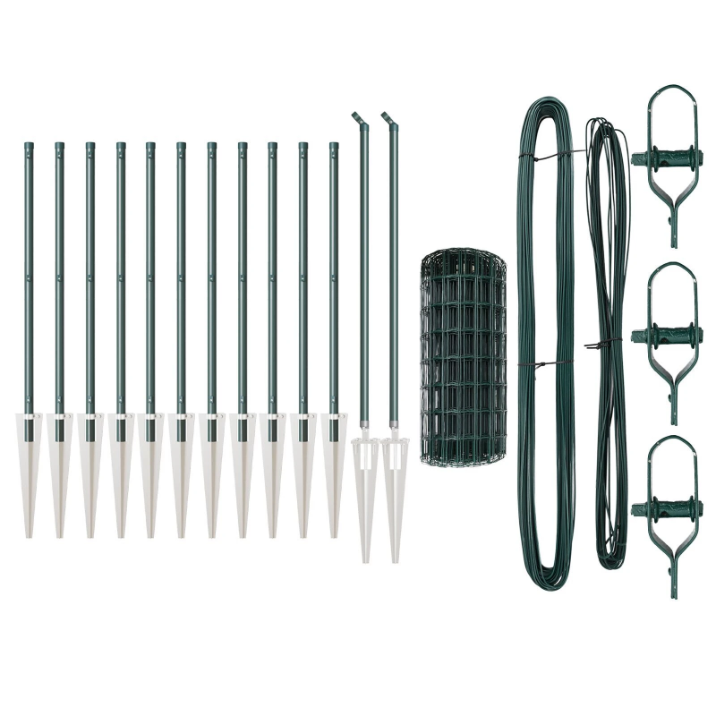 vidaXL Žogs ar stabiem. Zaļa 0.6 x 25 m Tērauds