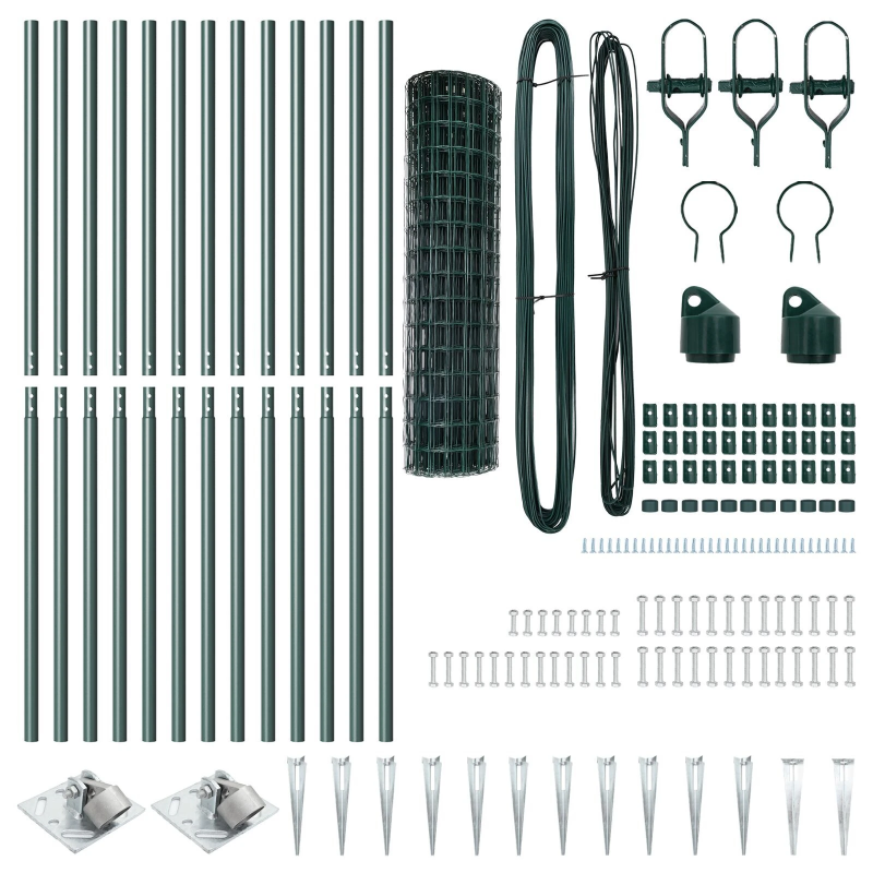 vidaXL Žogs ar stabiem. Zaļa 1.2 x 25 m Tērauds