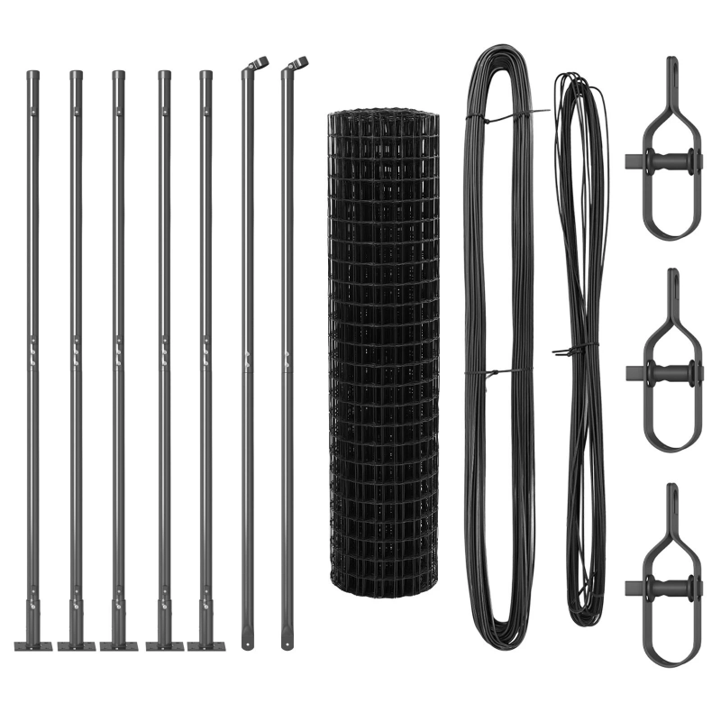 vidaXL Žogs ar stabu Pelēka 0,8 x 10 m Tērauds