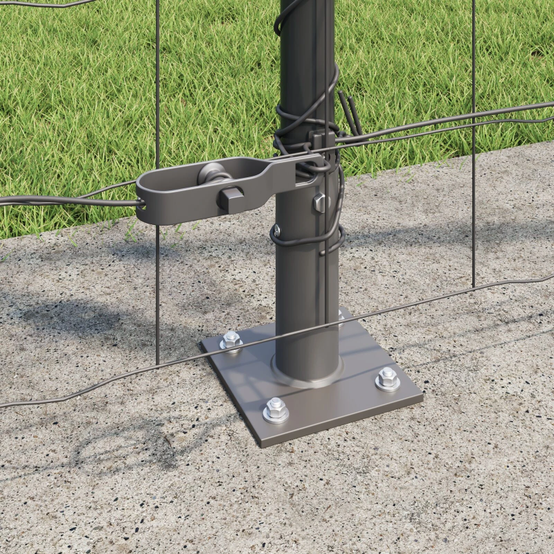 vidaXL Žogs ar stabu Pelēka 1,2 x 10 m Tērauds