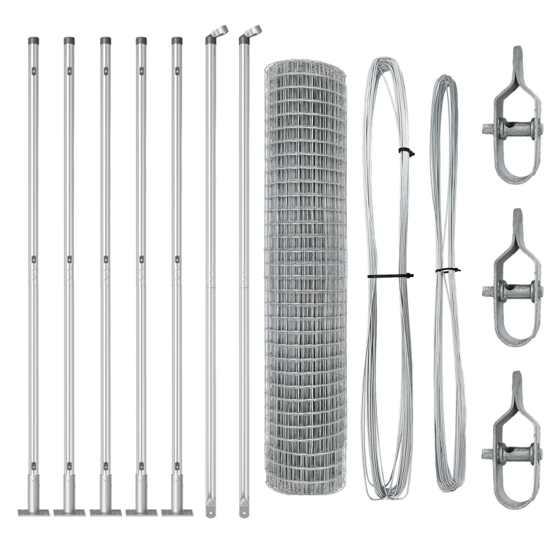 vidaXL Žogs ar stabu Sudraba 1,5 x 10 m Tērauds