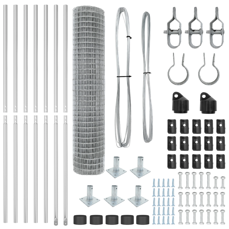 vidaXL Žogs ar stabu Sudraba 1,5 x 10 m Tērauds
