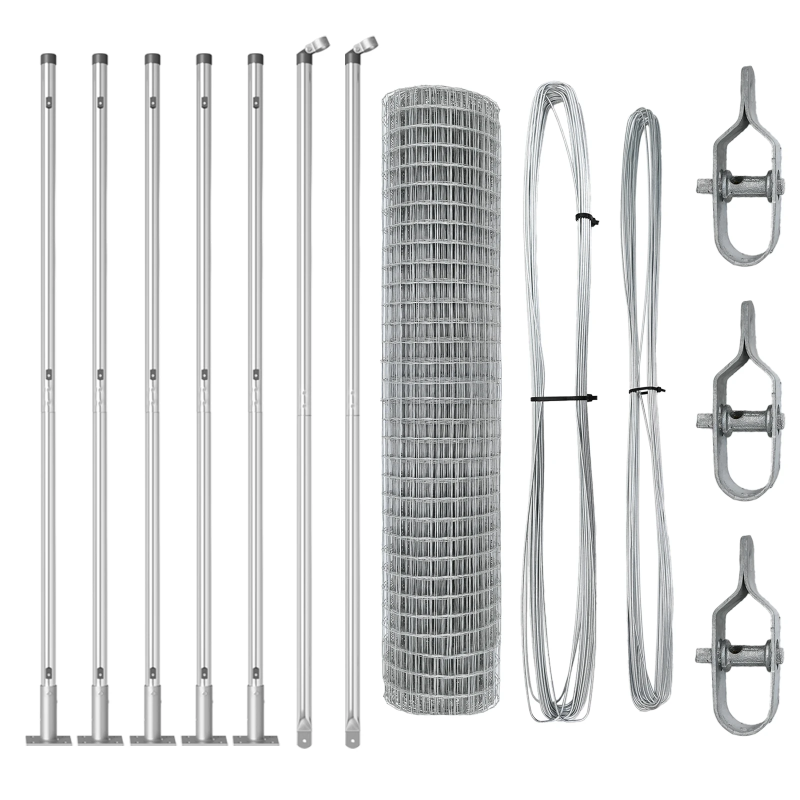 vidaXL Žogs ar stabu Sudraba 1,6 x 10 m Tērauds