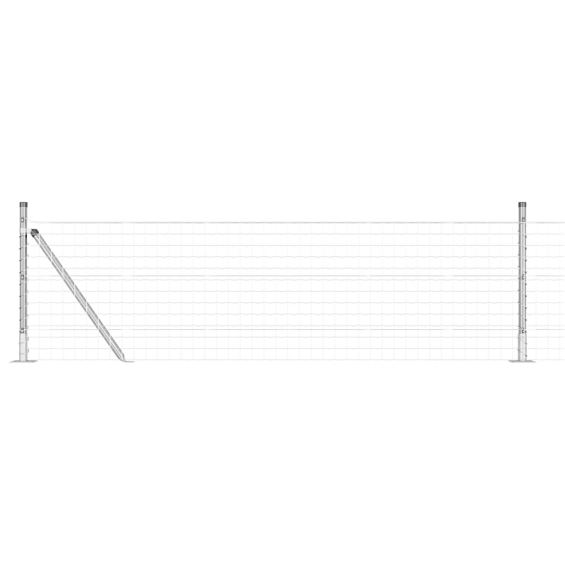vidaXL Žogs ar stabu Sudraba 0,6 x 25 m Tērauds