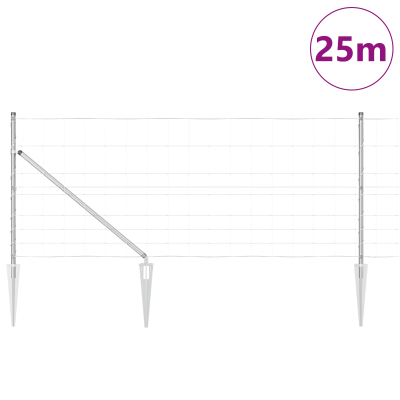 vidaXL Žoga āķis Cinkots 25 x 1 m Tērauds