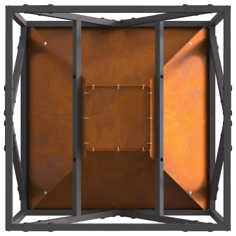 vidaXL Uguns bedre Brūna 50 x 50 x 35 cm Laika tērauds