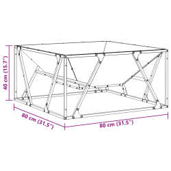 vidaXL Uguns bedre Melna 80 x 80 x 40 cm Tērauds