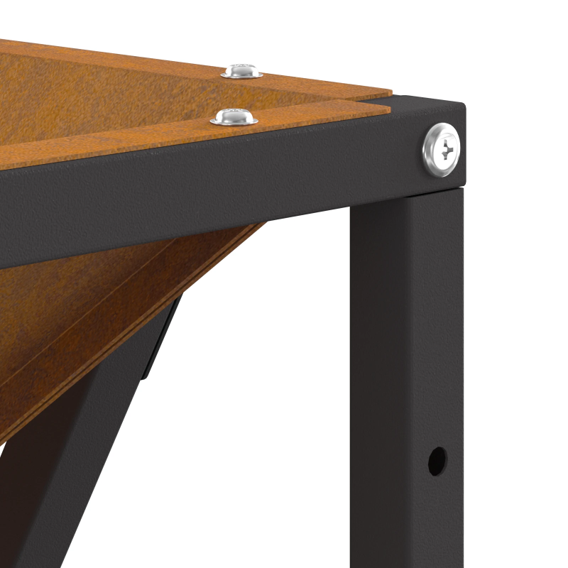 vidaXL Uguns bedre Brūna 80 x 80 x 40 cm Laika tērauds