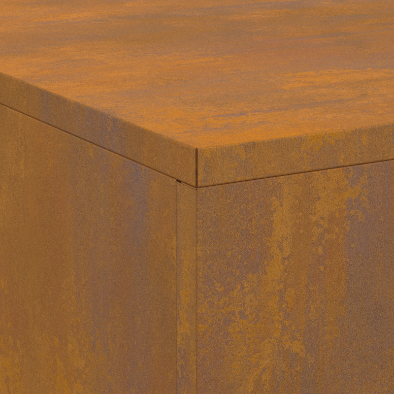 vidaXL Uguns bedre Brūna 100 x 100 x 30 cm Novecināts tērauds