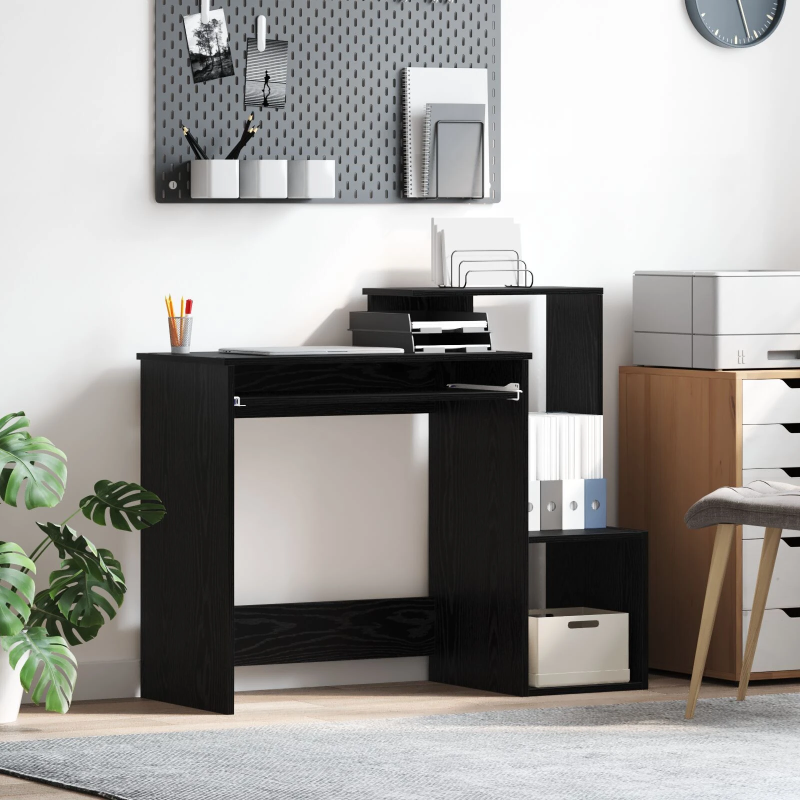 vidaXL Galds Melns ozolkoks 106 x 41 x 88.5 cm Inženierijas koks