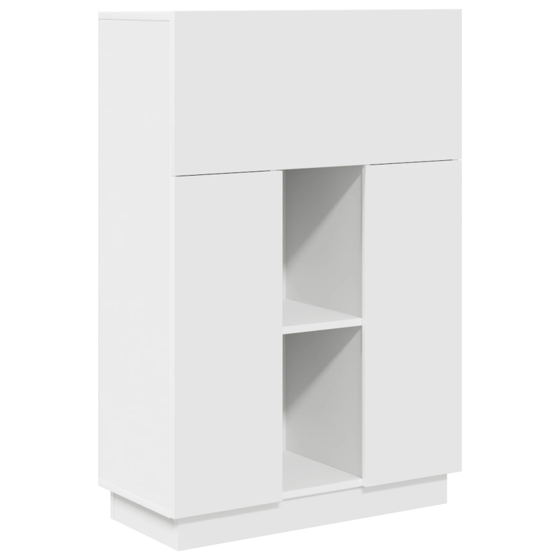 vidaXL Galds ar plauktu Balts 71.5 x 31.5 x 106.5 cm Inženierijas koks