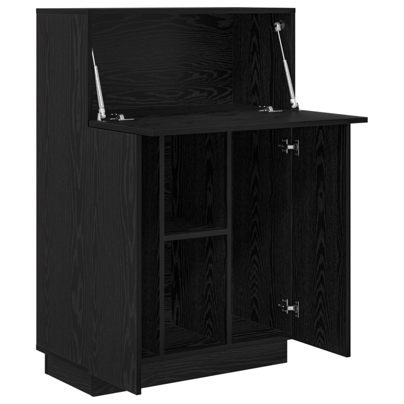 vidaXL Galds Melns ozolkoks 71.5 x 31.5 x 106.5 cm Inženierijas koks