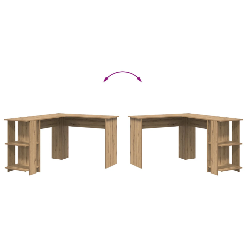 vidaXL Stūra rakstāmgalds Artisānā ozols 140 x 113,5 x 75 cm