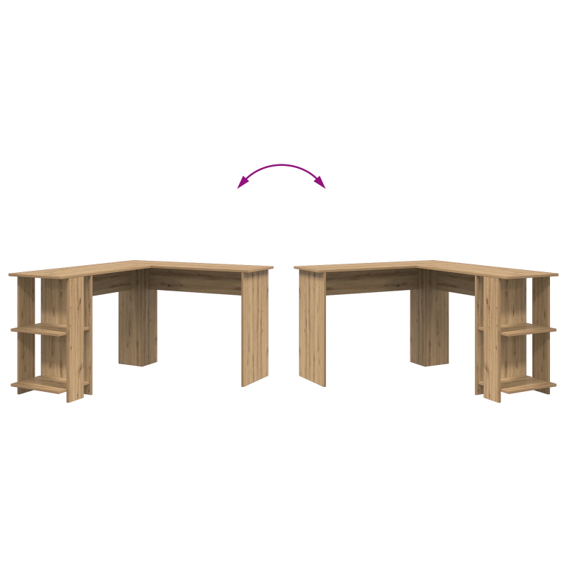 vidaXL Stūra rakstāmgalds Artisānā ozols 140 x 113,5 x 75 cm