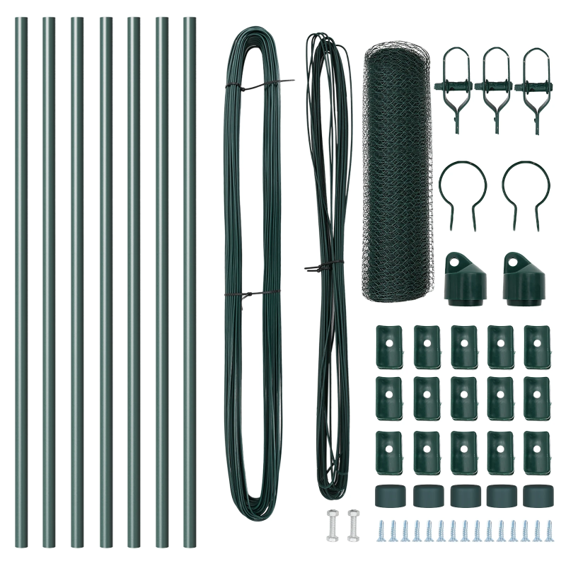 vidaXL Žoga āķis Zaļa 10 x 0,4 m ,13 mm siets, Tērauds un PVC