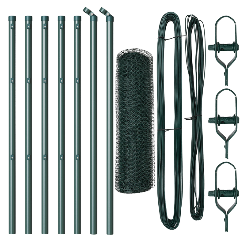 vidaXL Žoga āķis Zaļa 10 x 0,4 m ,25 mm acu, Tērauds un PVC