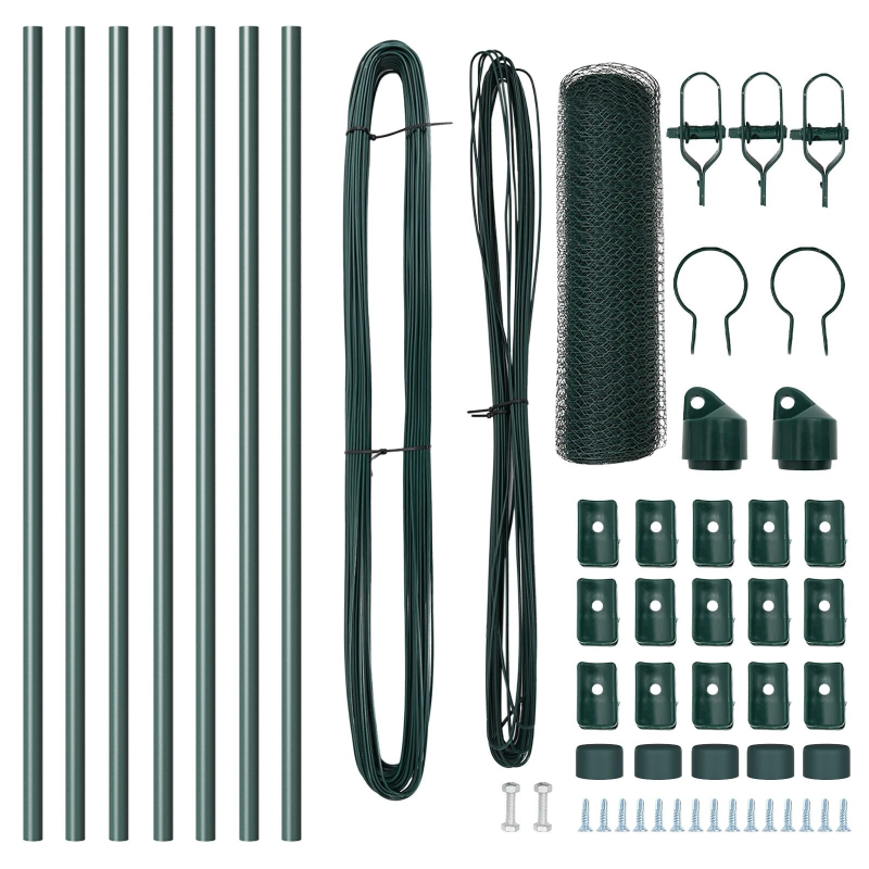 vidaXL Žoga āķis Zaļa 10 x 0,5 m ,25 mm siets, Tērauds un PVC