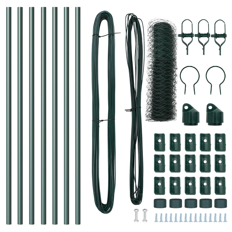 vidaXL Žoga āķis Zaļa 10 x 0,5 m ,36 mm siets, Tērauds un PVC