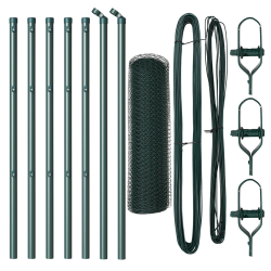 vidaXL Žoga āķis Zaļa 10 x 0,6 m ,25 mm acs, Tērauds un PVC