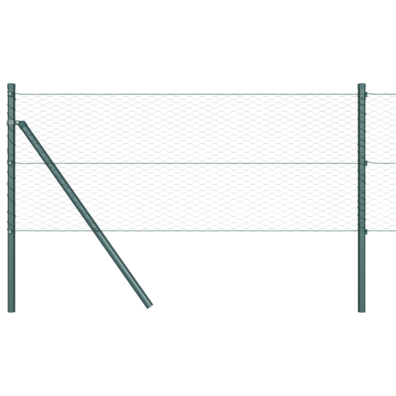 vidaXL Žoga āķis Zaļa 10 x 0,6 m ,25 mm acs, Tērauds un PVC