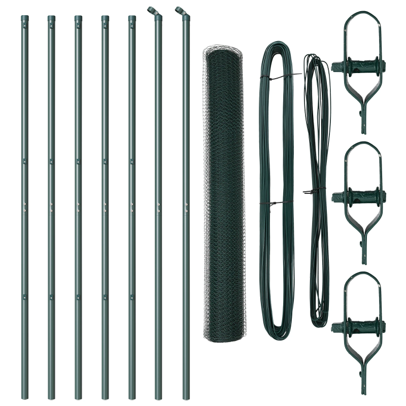 vidaXL Žoga āķis Zaļa 10 x 1,2 m ,25 mm acs, Tērauds un PVC