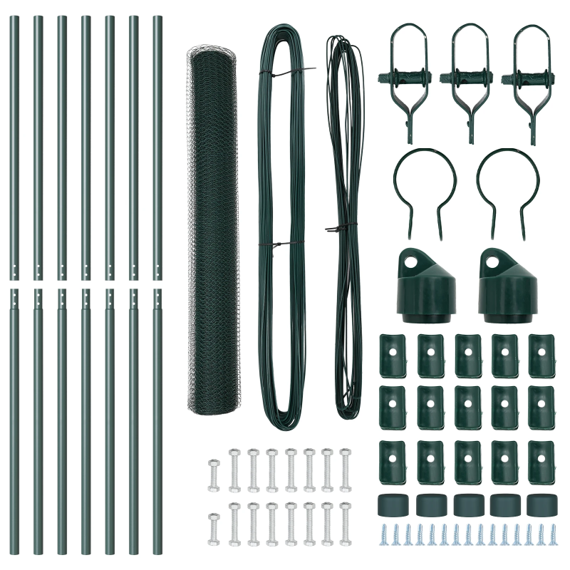 vidaXL Žoga āķis Zaļa 10 x 1,4 m ,13 mm siets, Tērauds un PVC