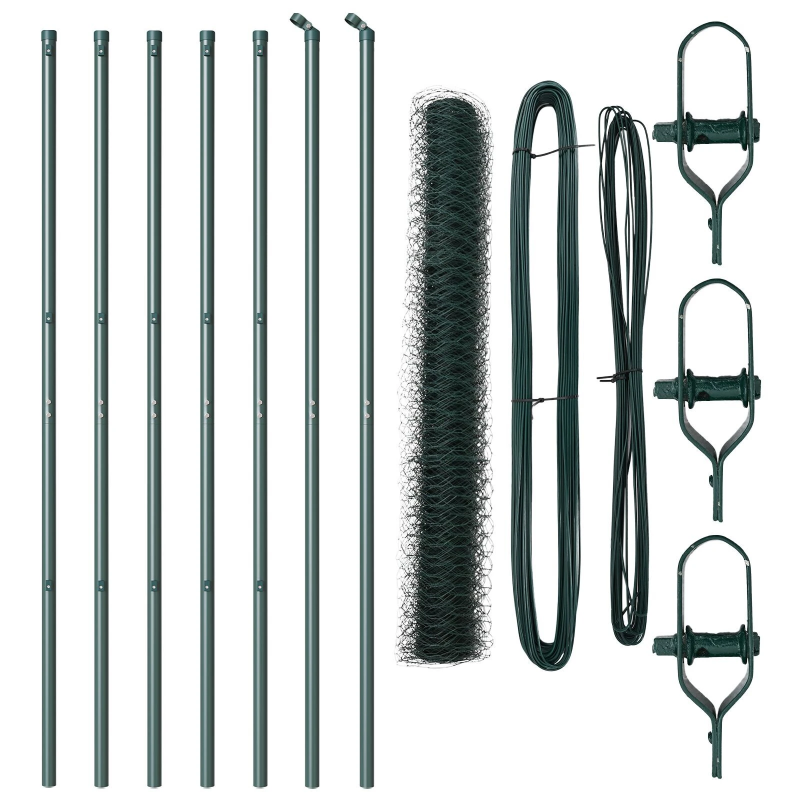 vidaXL Žoga āķis Zaļa 10 x 1,4 m ,50 mm siets, Tērauds un PVC