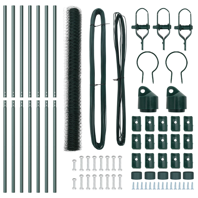 vidaXL Žoga āķis Zaļa 10 x 1,5 m ,50 mm acu izmērs, Tērauds un PVC