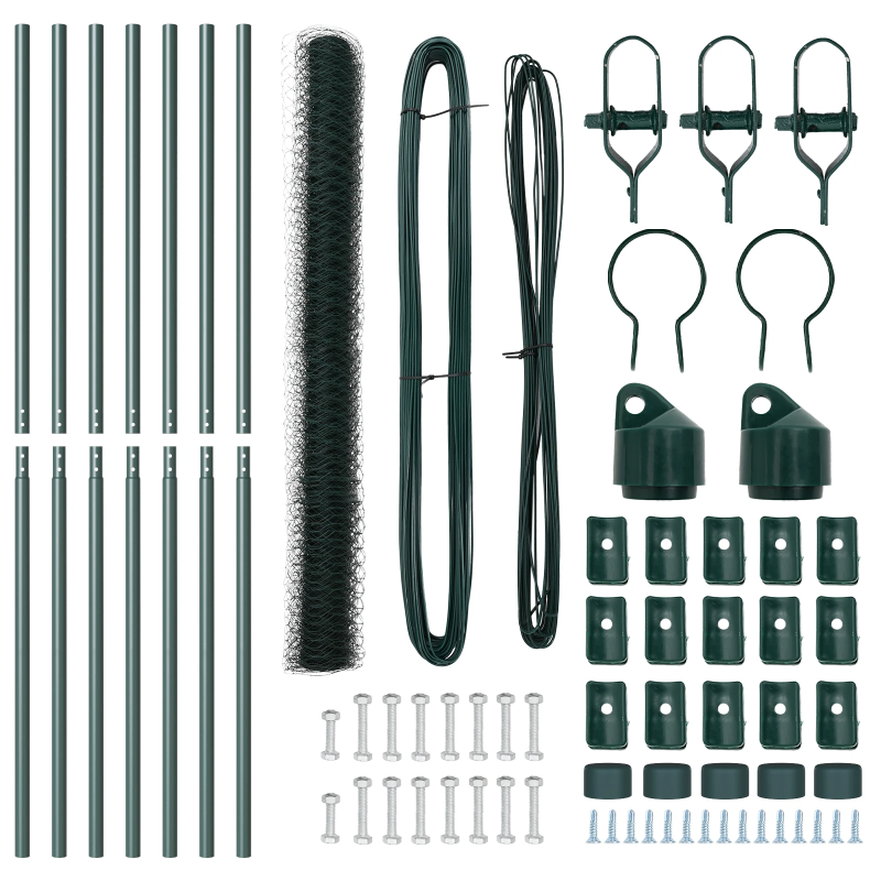 vidaXL Žoga āķis Zaļa 10 x 1,6 m ,36 mm siets, Tērauds un PVC