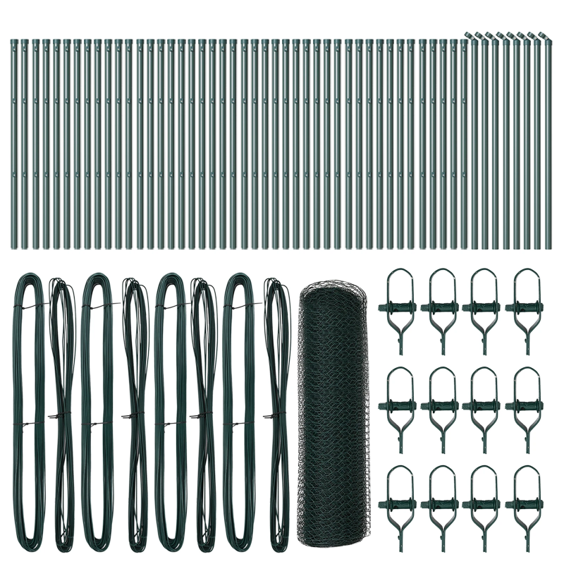 vidaXL Žoga āķis Zaļa 100 x 0,4 m ,25 mm acs, Tērauds un PVC
