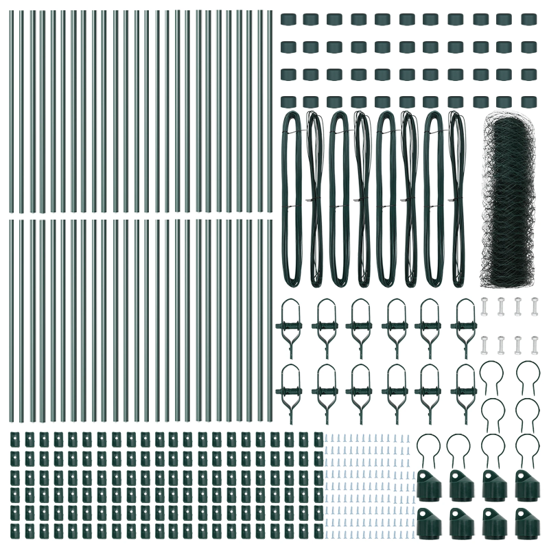 vidaXL Žoga āķis Zaļa 100 x 0,4 m ,50 mm siets, Tērauds un PVC