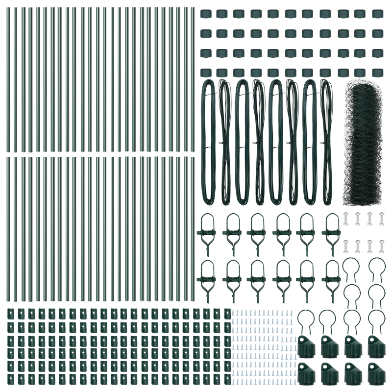 vidaXL Žoga āķis Zaļa 100 x 0,5 m ,36 mm acs, Tērauds un PVC